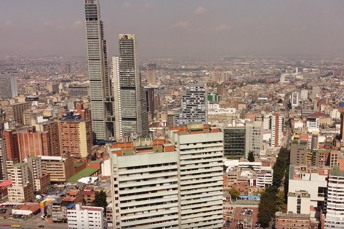 Imagen panorámica desde el centro de Bogotá D.C. 